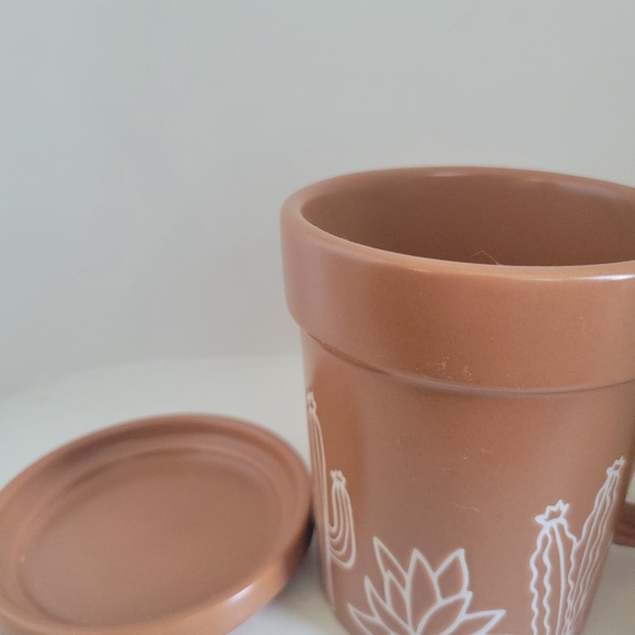 World Market Whimsical Terracotta Pot Succulent Mug or Planter with drip plate. - Picture 3 of 5